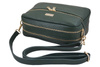 Pojemna torebka skórzana dwukomorowa - Zielona ciemna