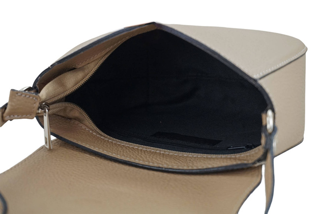 Damska skórzana listonoszka - Beżowa