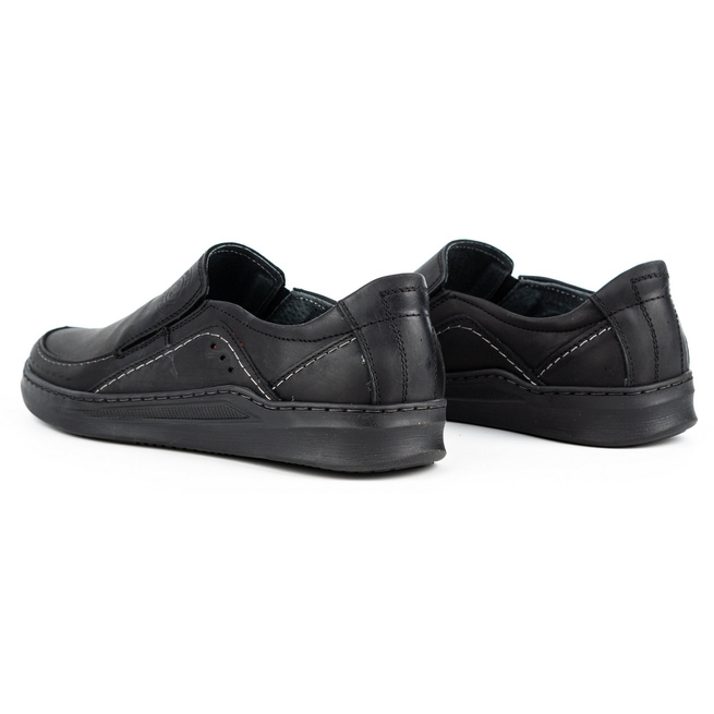 Pánská kožená nazouvací obuv SLIP-ON 216GT černá