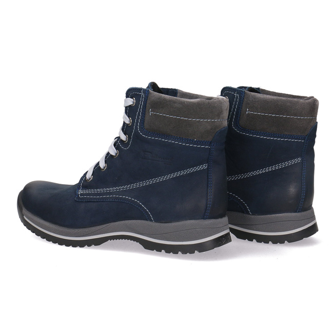 Dámské kožené boty Pollonus navy blue 5-0739-021