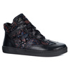Buty BAREFOOT damskie zimowe 201MP ocieplane skórzane czarne we wzory