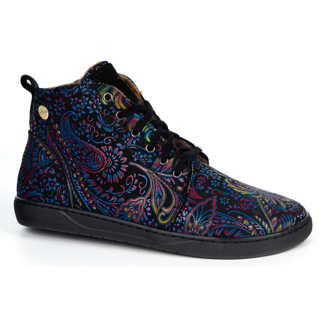 Buty damskie zimowe barefoot skórzane Z-B04 wielokolorowe wzory