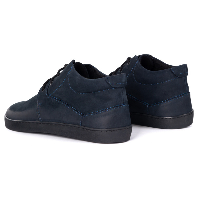 Pánské barefoot zateplené kožené boty Olivier 116KZ navy blue