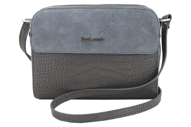 Stylová tříkomorová crossbody kabelka - tmavě šedá
