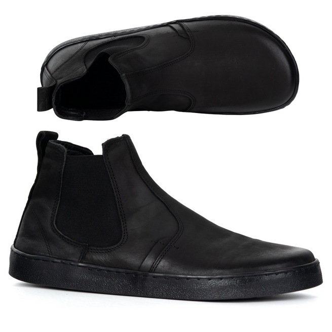 Buty męskie sztyblety barefoot skórzane Olivier 100KZ czarne