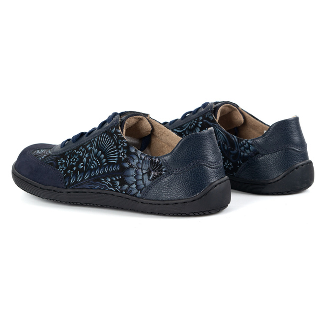 Buty barefoot damskie skórzane minimalistyczne OLIVIER 1287 granatowe
