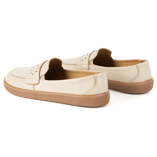 Mokasyny damskie barefoot Inga z szerokim przodem POLSKIE  beżowe