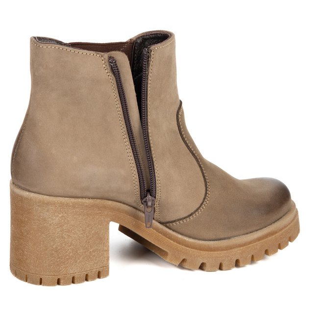 Olivier Peyton - kožené boty se stabilním podpatkem 6,5 cm Polská obuv přírodní kůže