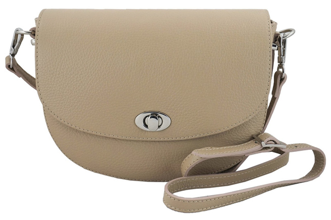 Kožená poštovní taška s ozdobnou sponou - světle modrá