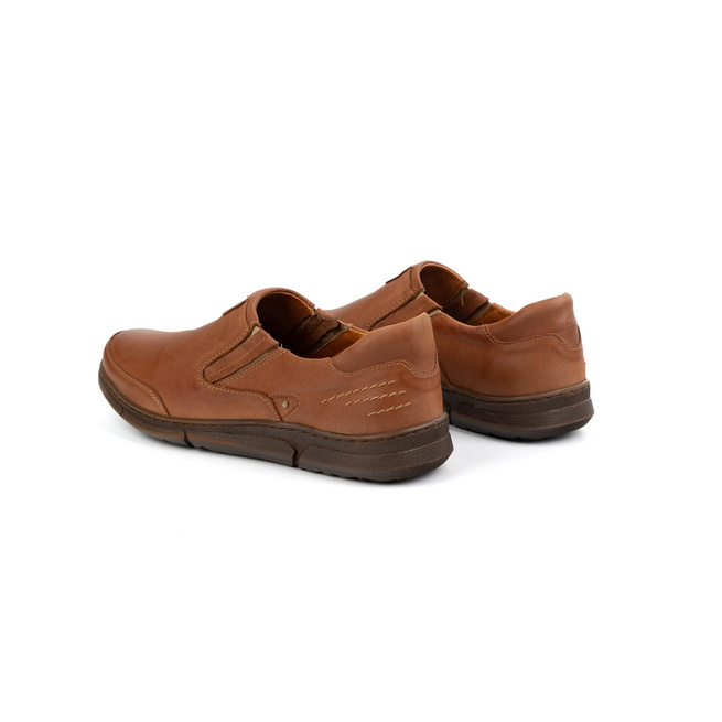 Buty męskie wsuwane skórzane J51 camel