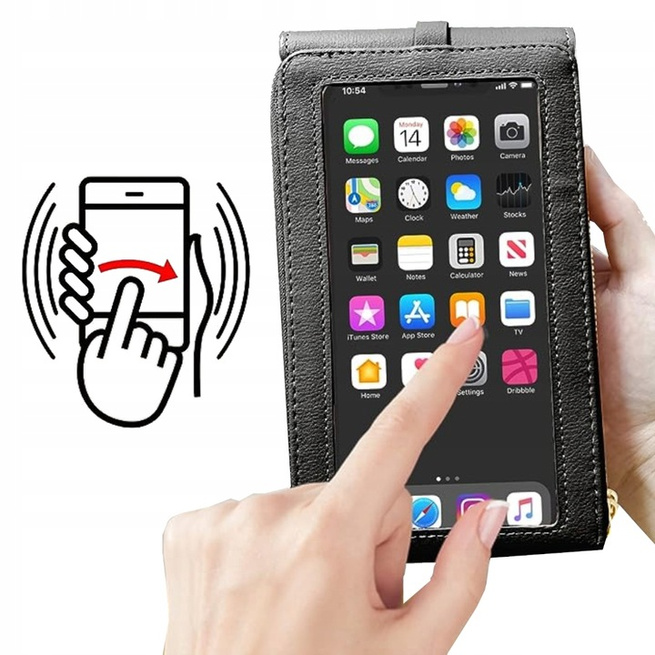 Eleganckie Etui-Torebka na Telefon z Złotymi Akcentami