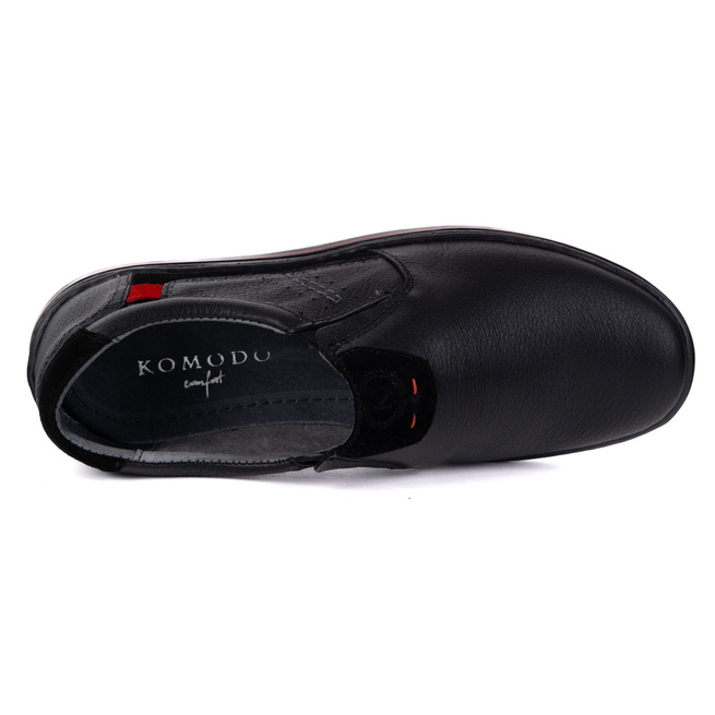 Buty wsuwane męskie ze skóry POLSKIE 800K czarne