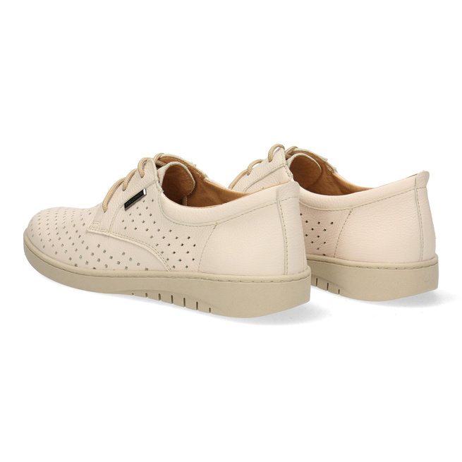 Dámské kožené prodyšné polobotky Pollonus ecru 5-1300-012