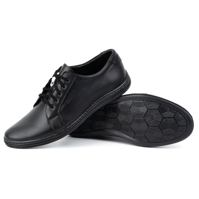 Pánské kožené šněrovací boty 320N black