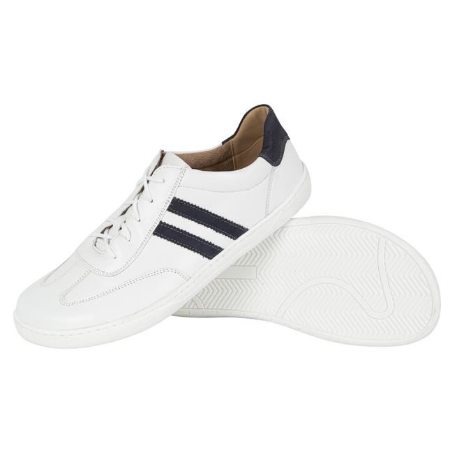 Buty męskie casual skórzane sznurowane BAREFOOT FRIENDLY 1290 białe