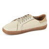 Aura: krémové dámské kožené tenisky naboso | Pohodlné boty s plochou podrážkou