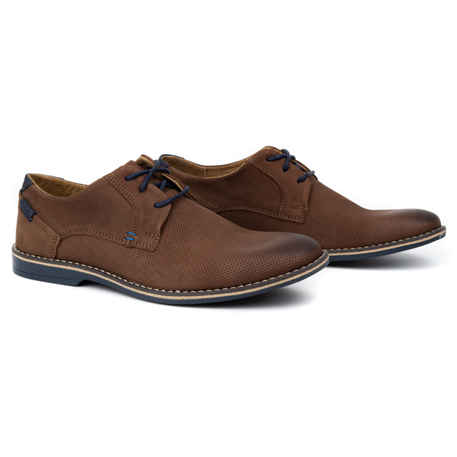 Pánská kožená obuv pro volný čas 859L hnědá