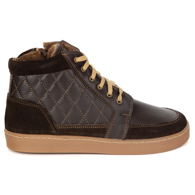 Buty damskie zimowe barefoot skórzane Z-B05 brązowe