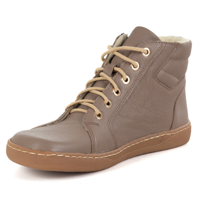 Dámské minimalistické kožené zimní boty barefoot model 1293 cappucino