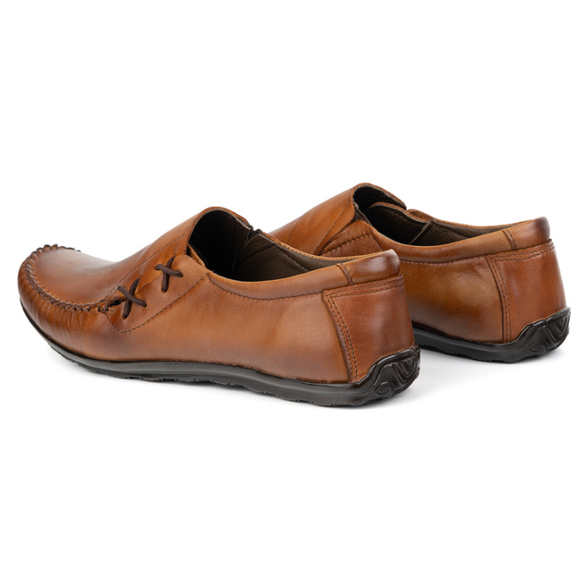 Pánské mokasíny slip-on kožené boty 306KZ hnědé