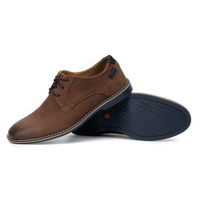 Pánská kožená obuv pro volný čas 859L hnědá