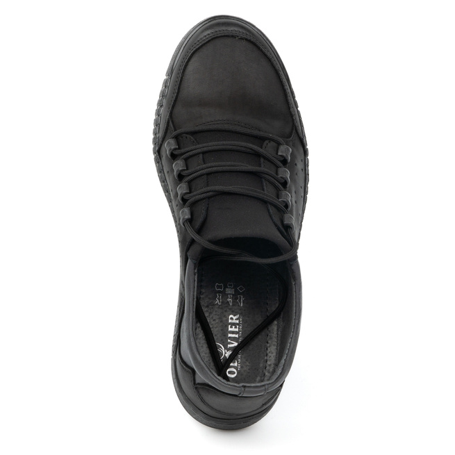 Buty męskie sznurowane skórzane 287KZ CZARNE