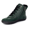 Damskie zimowe buty skórzane barefoot 1294 minimalistyczne zielone