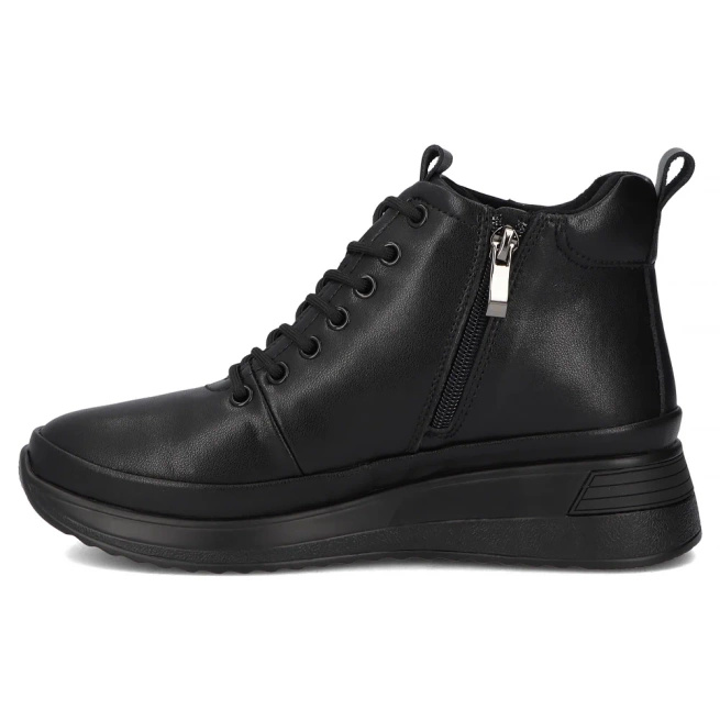 Skórzane botki na platformie Filippo DBT4215/25 BK BK czarne