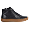 Buty Męskie sneakersy skórzane 532KNT wysokie obuwie przejściowe czarne