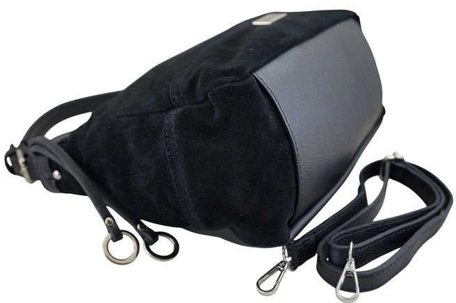 Klasická semišová kabelka Barberinis - černá