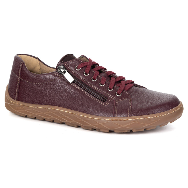 Dámská minimalistická kožená obuv barefoot model 1243/2 burgundy