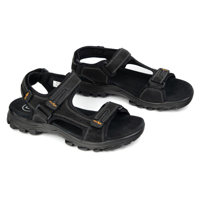 Pánské kožené sandály MS7038 černé