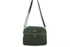 Pojemna torebka skórzana dwukomorowa - Zielona ciemna