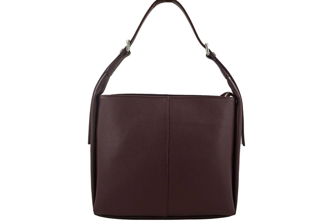 Klasická kožená taška přes rameno - bordó
