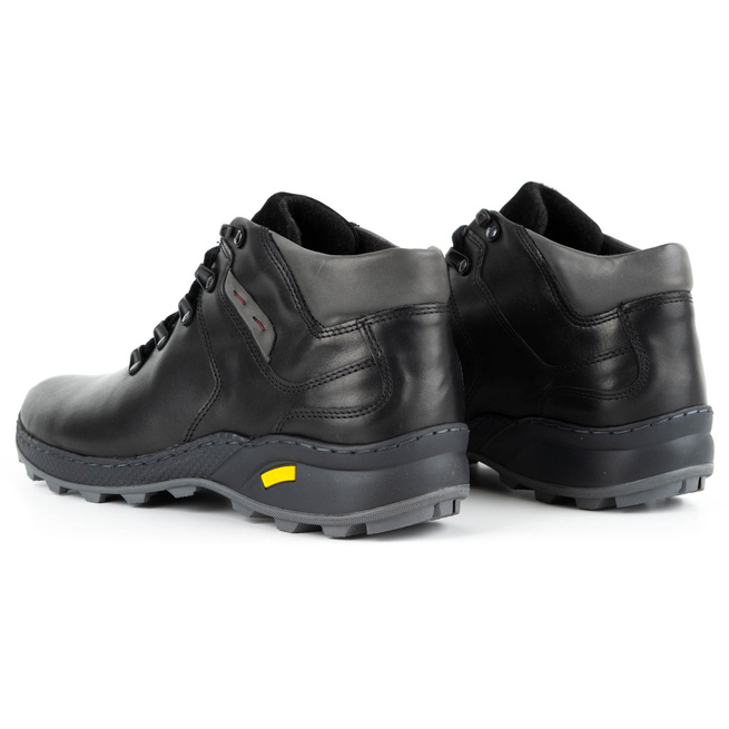 Pánské zateplené kožené boty 895MA černé