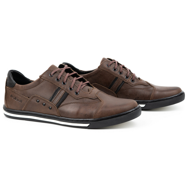Buty męskie casual 1801 NS ciemny brąz