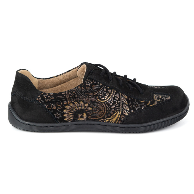 Buty BAREFOOT damskie skórzane minimalistyczne 1287 czarny nubuk