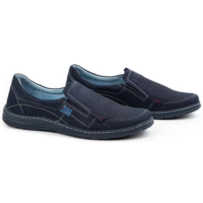 Pánské kožené mokasíny 943MA námořnická modř