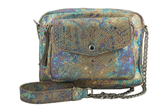 Torebka skórzana holograficzna - Czerwona