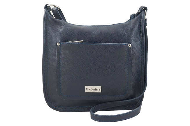 Pohodlná kožená poštovní taška - námořnická modř