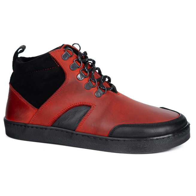 Barefoot unisex zimní kožené boty Explorer red