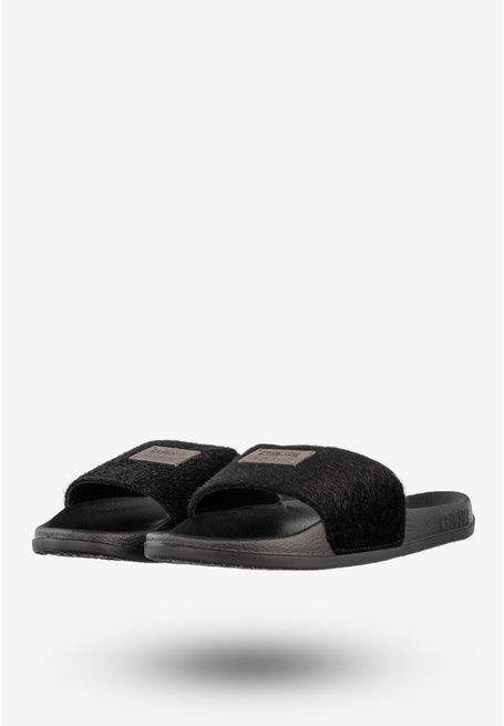 Klapki damskie Big Star SS274716 czarne futerko