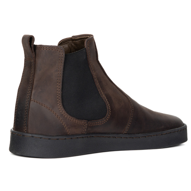 Buty męskie sztyblety barefoot skórzane Olivier 100KZ ciemny brąz