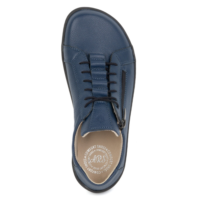 Dámské kožené minimalistické boty barefoot 1242 navy blue