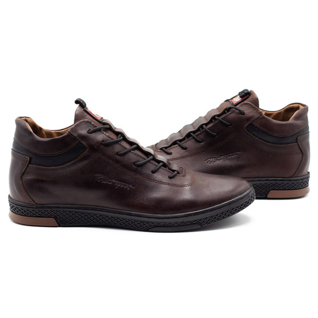 Pánské zimní boty K26F tmavě hnědé