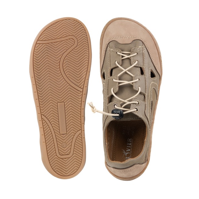 Męskie buty barefoot skórzane Olivier 320KZ z wentylacją brązowe