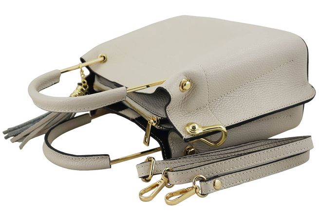 Dámská kožená kabelka Světle béžová