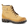 Dámské zateplené kožené boty 373BB beige