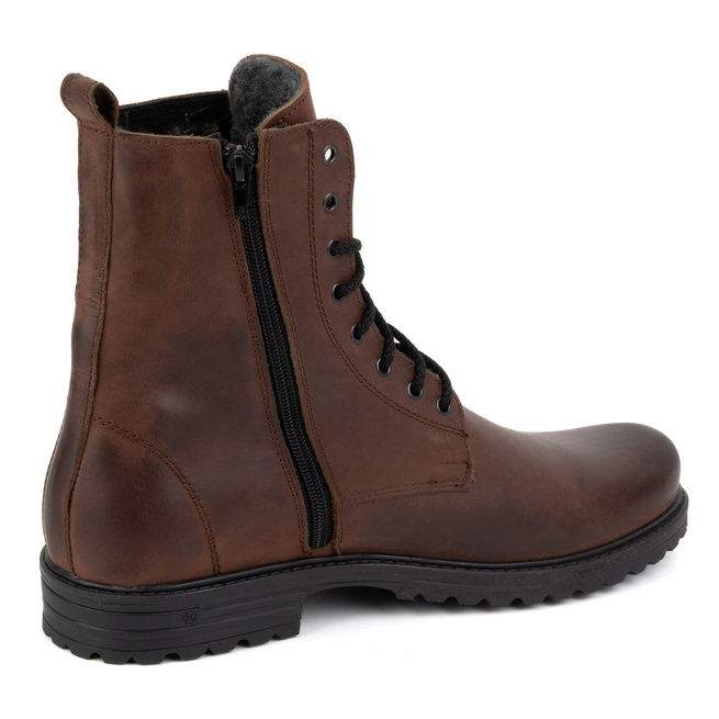 Pánské vojenské boty Polská kůže 2118S hnědá