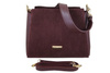 Městská taška z přírodního semiše a kůže - bordó